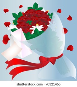 flowers and letter