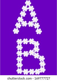 flowers letter a,b - vector