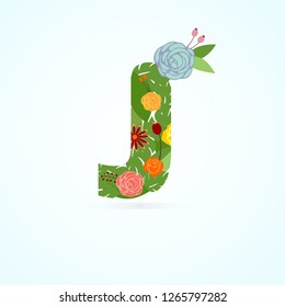 flowers letter J