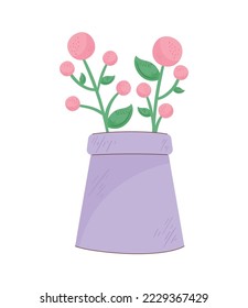 flowers in lilac pot decoration