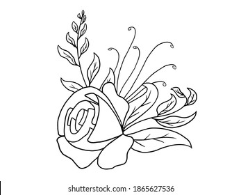 Flowers Line Art Arrangements. You use on greeting card, frame, shopping bags, wall art, wedding invitation, decorations, and t-shirts
