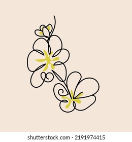flowers line art . continuous trendy line drawing 