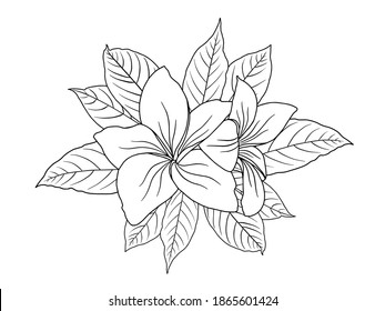 Las Flores Artes De Línea.  Se utiliza en tarjetas de felicitación, marcos, bolsas de compras, arte mural, invitación a la boda, decoraciones y camisetas
