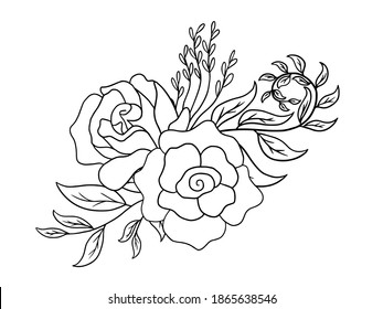 Flowers Line Arts.  You use on greeting card, frame, shopping bags, wall art, wedding invitation, decorations, and t-shirts
