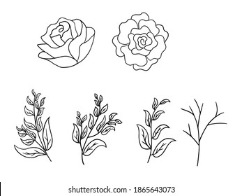Flowers Line Arts.  You use on greeting card, frame, shopping bags, wall art, wedding invitation, decorations, and t-shirts

