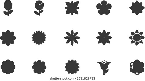 flowers line icon set vector pictograms of rose .eps
