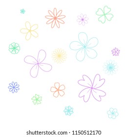 Flowers line illustration vector 