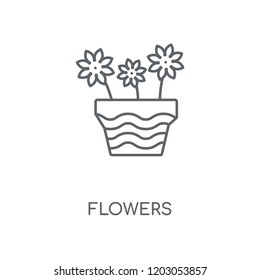 Flowers linear icon. Flowers concept stroke symbol design. Thin graphic elements vector illustration, outline pattern on a white background, eps 10.