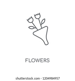 Flowers linear icon. Flowers concept stroke symbol design. Thin graphic elements vector illustration, outline pattern on a white background, eps 10.