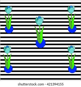 flowers lines background black background vector illustration