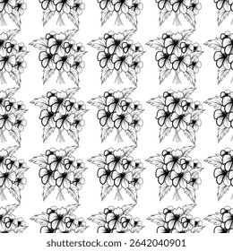 Flowers, Lines, Coloring, Nature, Exercises, Drawing, Black, White, Leaves, Bouquet,
