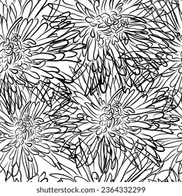 Flores de las líneas. fondo monocromo impecable. Ilustración del vector