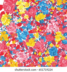 flowers with live colors on the white background