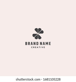 Plantilla de diseño de vectores abstractos con logotipo de flores  