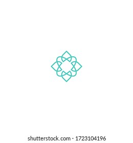 Diseño del logotipo de flores, logotipo del icono, logotipo de la línea
