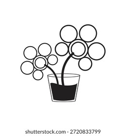 Diseño de logotipo de flores, icono de margarita de flores