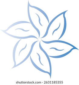 Flowers logo designs.The logo is a stylized, outlined flowers with six petals, symmetrically arranged around a central point.