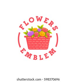 Flowers Logo. Flower Delivery Logo, Emblem And Label