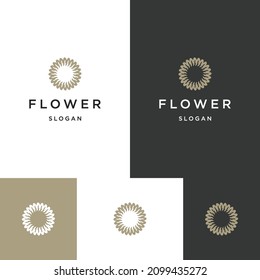 Flowers logo icon design template 