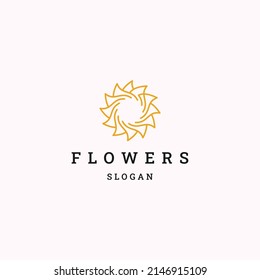 Flowers logo icon design template vector illustration