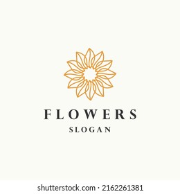Flowers logo icon design template vector illustration