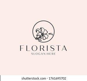 flowers logo line vector premium