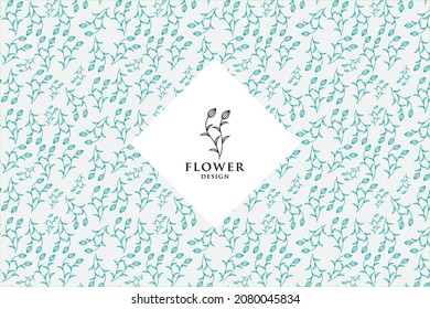 flowers logo minimal pattern vector template.