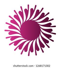 flowers logo with unique character