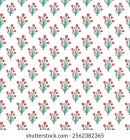 Flowers And Love Seamless Vector Pattern Design