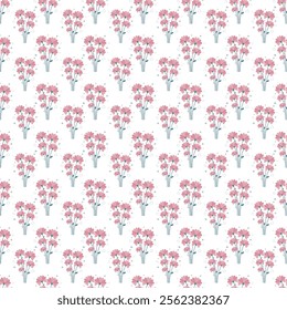 Flowers And Love Seamless Vector Pattern Design