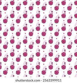 Flowers For Love Seamless Vector Pattern Design
