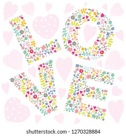 Flowers love. Vector illustration.
