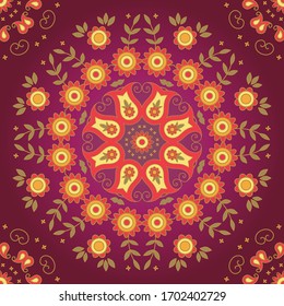 Blumen Mandala, nahtlose Blumenmuster