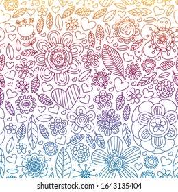 Flowers March 8. Doodle pattern. Vector icons for women.