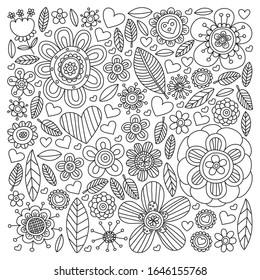 Flores 8 de marzo. Patrón de perro. Iconos vectoriales para mujeres.