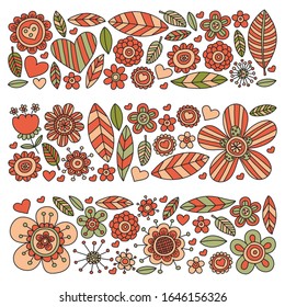 Flores 8 de marzo. Patrón de perro. Iconos vectoriales para mujeres.