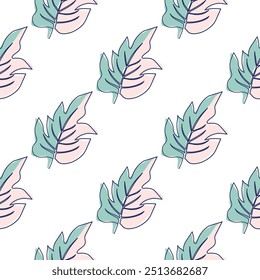 flowers modern simplicity vector illustration. One line seamless modern pattern.