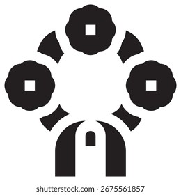 Icono moderno del Vector de las flores – Plantilla mínima del símbolo de la ilustración para el diseño móvil del UI del App del Web