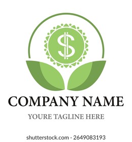 Blumen Geld Vektor Logo Design