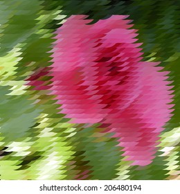 Flowers mosaic background with rose, vector illustration
