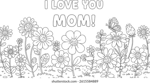 flowers mothers day coloring page. you can print it on standard