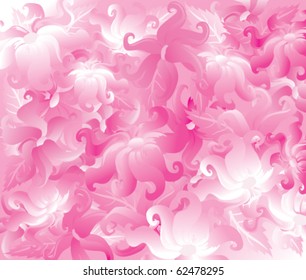 Flowers in motion. Vector illustration.