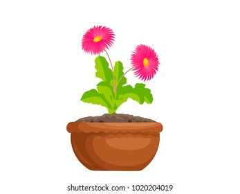 Flowers in Mud Pot - Vector Image