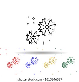 Flowers multi color style icon. Simple thin line, outline vector of dia de muertos icons for ui and ux, website or mobile application