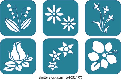 Flowers nail stencil art set