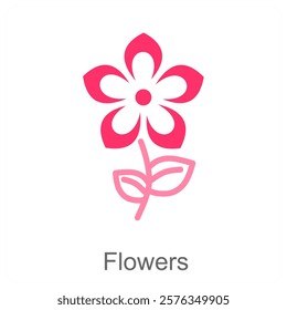 Flowers and nature icon concept