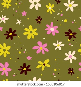 flowers nature retro seamless pattern