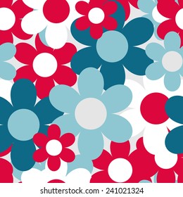 Flowers Nature Seamless Pattern Background Vector Illustration