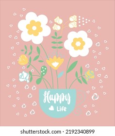 FLOWERS NEW STYLE VECTOR T SHIRT 