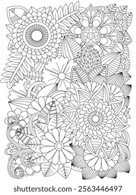flowers new  Zentangle Coloring Pages